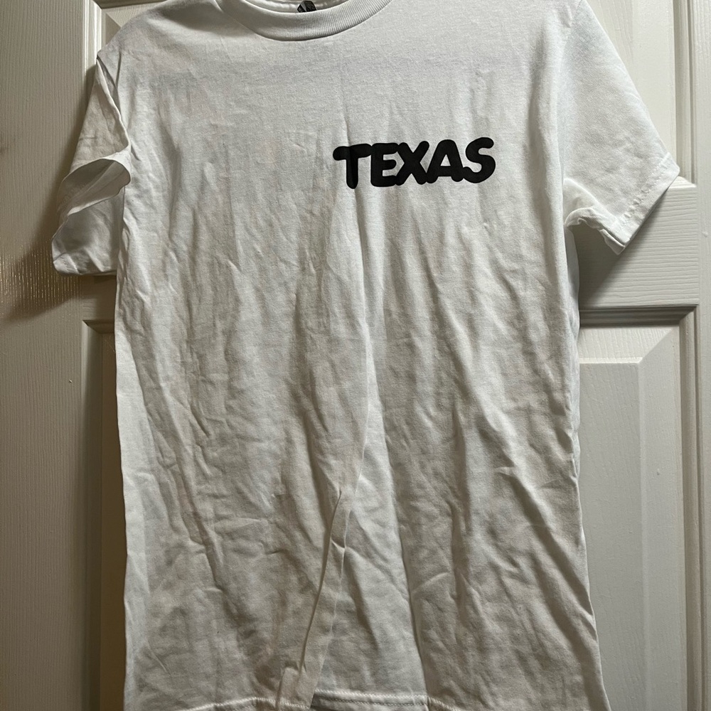 Gildan White Short Sleeve Tee Bold Texas Print